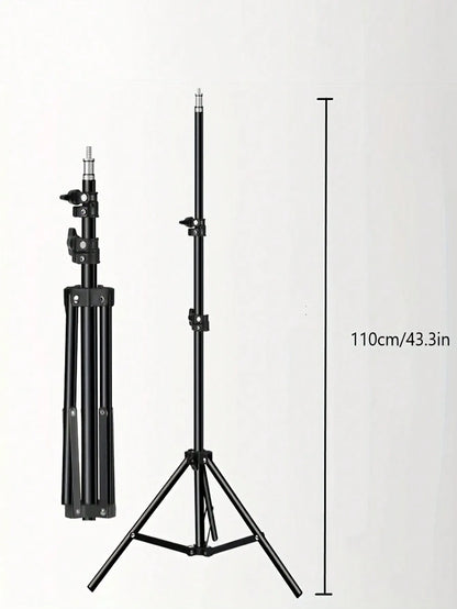 110cm tripod stand+O-clip, equipped with 10 inch live streaming ring fill light and selfie live streaming artifact