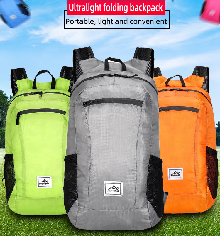 20L Portable Foldable Backpack Folding Mountaineering Bag Ultralight Outdoor Climbing Cycling Travel Knapsack Hiking Daypack