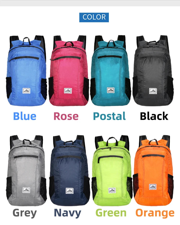 20L Portable Foldable Backpack Folding Mountaineering Bag Ultralight Outdoor Climbing Cycling Travel Knapsack Hiking Daypack