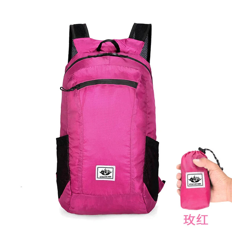 20L Portable Foldable Backpack Folding Mountaineering Bag Ultralight Outdoor Climbing Cycling Travel Knapsack Hiking Daypack